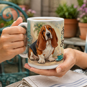 Taza De Café Basset Hound Fuerte Personalizado