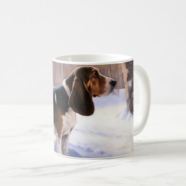 Taza De Café Basset Hound Let It Snow Navidades (Anverso derecho)