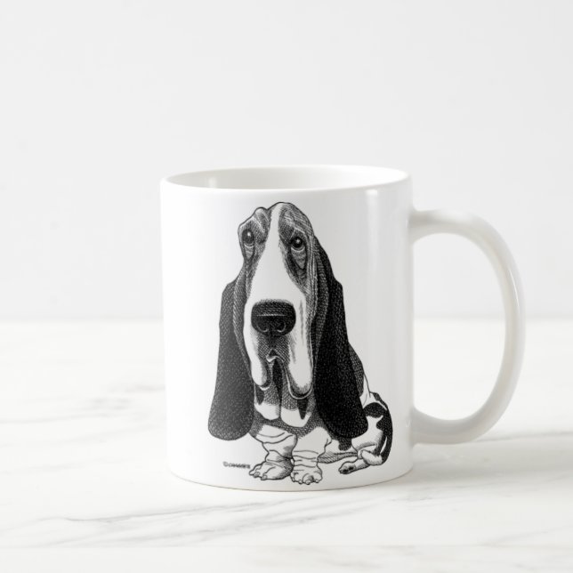 Taza De Café Basset Hound Mug (Derecha)