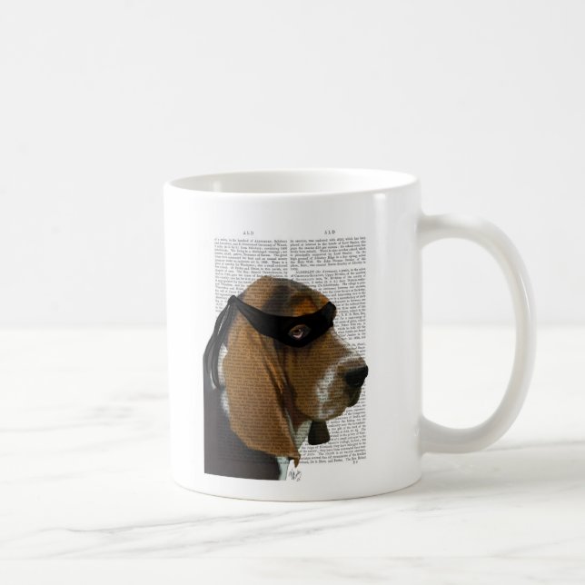 Taza De Café Basset Hound Ninja (Derecha)