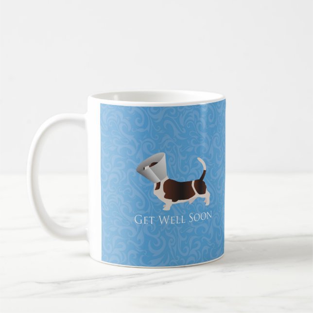 Taza De Café Basset Hound se vuelve bien pronto diseño (Izquierda)