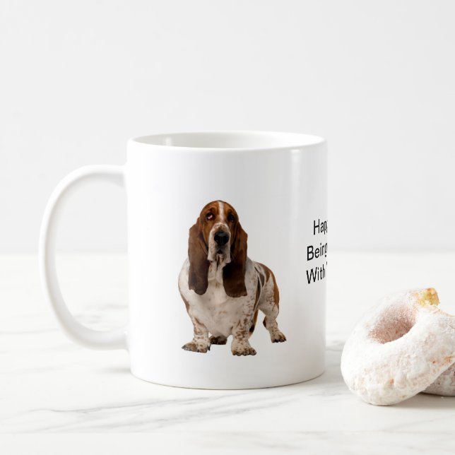 Taza De Café Basset Hound - "un miembro de la familia " (Con donut)