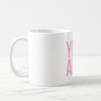 Taza De Café Basta De Cita De Tipografía Rosa