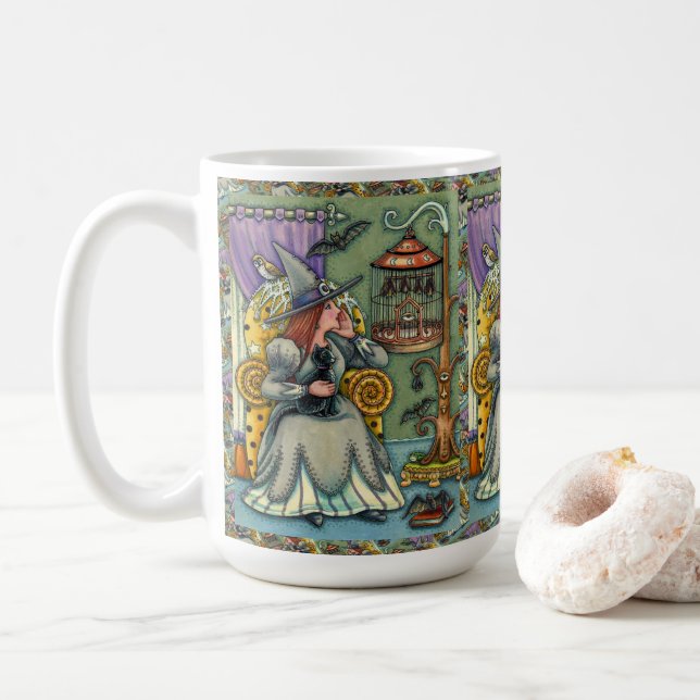 TAZA DE CAFÉ BASTANTE BIEN, CAT Y SUS MASCOTAS, BAT CAGE, HALLO (Con donut)