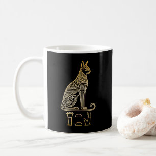 Taza De Café Bastet, Diosa Gata Egipcia. Nombre en jeroglíficos