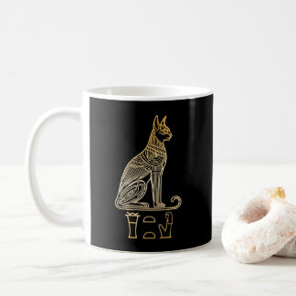 Taza De Café Bastet, Diosa Gata Egipcia. Nombre en jeroglíficos