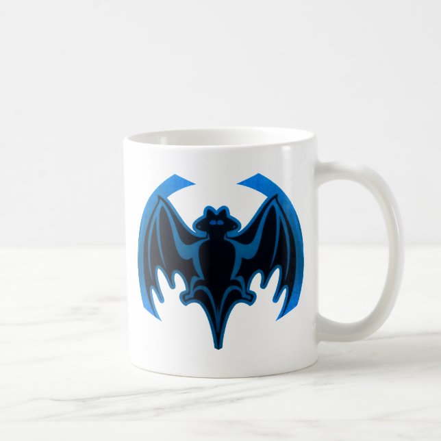 Taza De Café Bat Blue the MUSEUM Zazzle Gifts (Derecha)