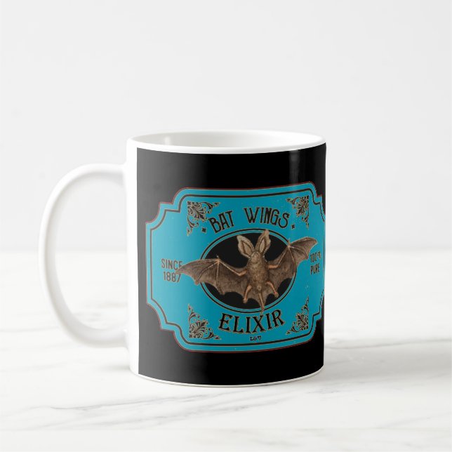 Taza De Café BAT WINGS ELIXIR divertida Halloween (Izquierda)