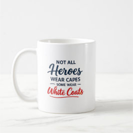 Taza De Café Bata Blanca de Héroe Médico Personalizada