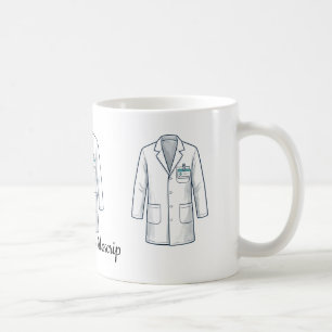 Taza De Café Bata Blanca de Médico con Placa de Identificación 