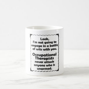 Taza De Café Batalla del terapeuta profesional de los ingenios