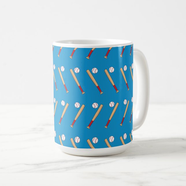 Taza De Café Bate de béisbol con patrón de bola (Anverso derecho)