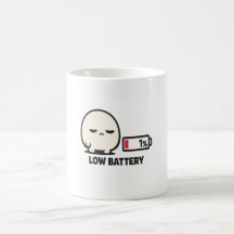 Batería Baja 1% - Minimalista Personaje Lindo Cans