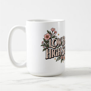 Taza De Café Batería Baja Estándares Altos Estética Floral Dive