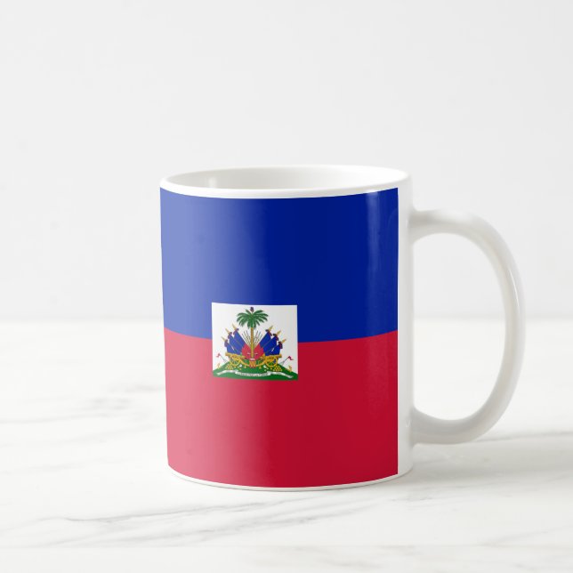 Taza De Café Batería de cerámica con bandera de armas de Haití (Derecha)