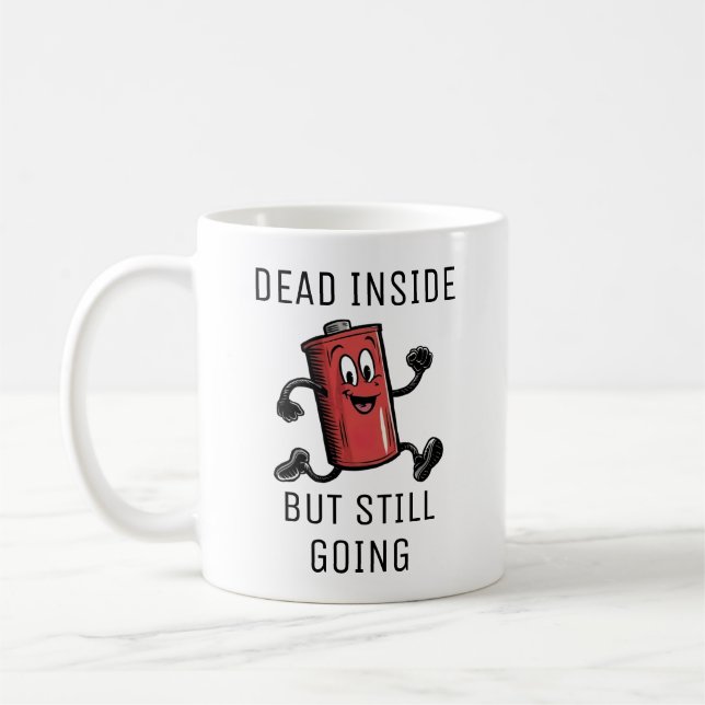 Taza De Café Batería Divertida Corriendo (Izquierda)