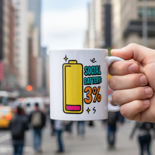 Taza De Café Batería Social 3 Por ciento – Introv divertido neu