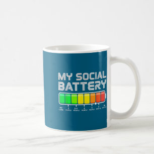 Taza De Café Batería Social Baja Energía Antisocial Divertido I