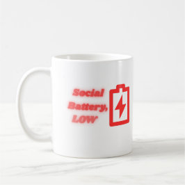 Taza De Café Batería Social Baja Introvertido Divertido Minimal