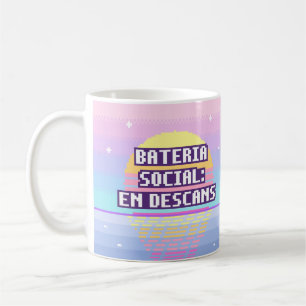Taza De Café Bateria Social: En Descans Pixel Mug
