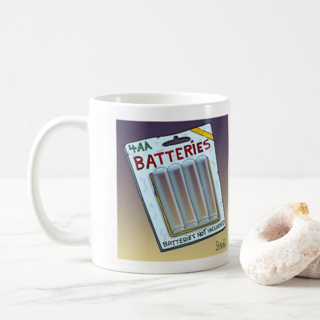 Taza De Café Baterías divertidas no incluidas tarjeta y regalo. (Con donut)