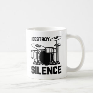 Taza De Café Baterista Destruyo Silencio