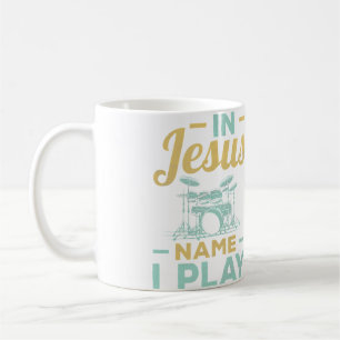 Taza De Café Baterista Y Jesús Cristiano