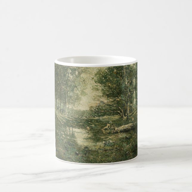 Taza De Café Bathers in Green Woodland Landscape (Arte de época (Centro)