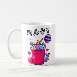 Taza De Café batido de fresa kawaii