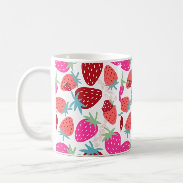 Taza De Café batido de fresa kawaii (Izquierda)