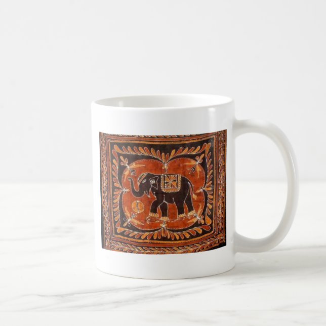 Taza De Café Batik del elefante (Derecha)