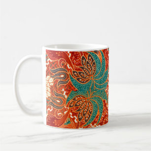 Taza De Café Batik Malayo: Hermoso patrón de arte.