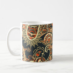 Taza De Café Batik Paisley: Vintage Seamless Pattern.