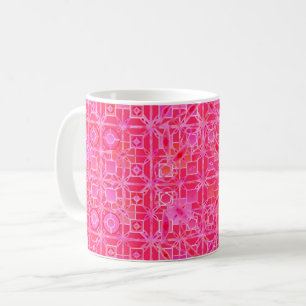 Taza De Café Batik tribal - tonos de rosa fucsia