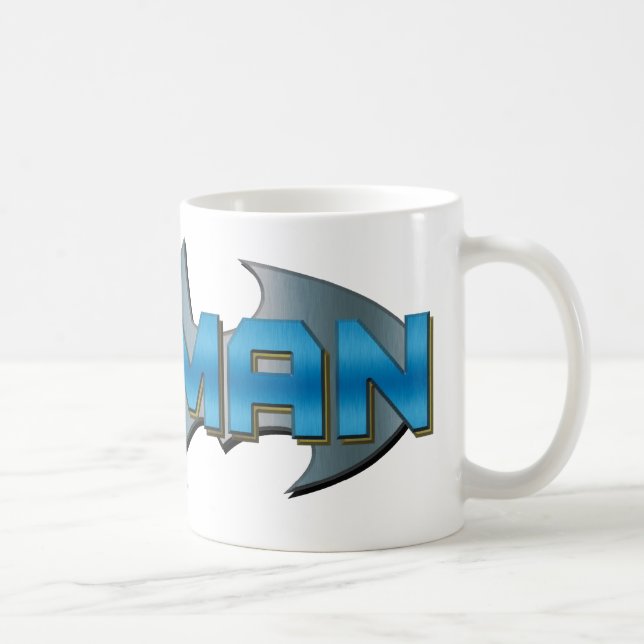 Taza De Café Batman | Blue Name Logo (Derecha)