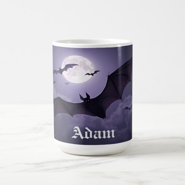 Taza De Café Bats en una noche embrujada (Centro)