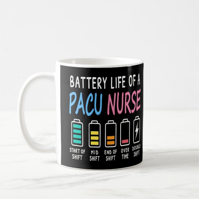 Taza De Café Battery life of a PACU nurse levels humor (Izquierda)