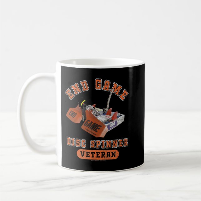 Taza De Café BattleBots Fin Juego Disco Spinner Veterano Poster (Izquierda)
