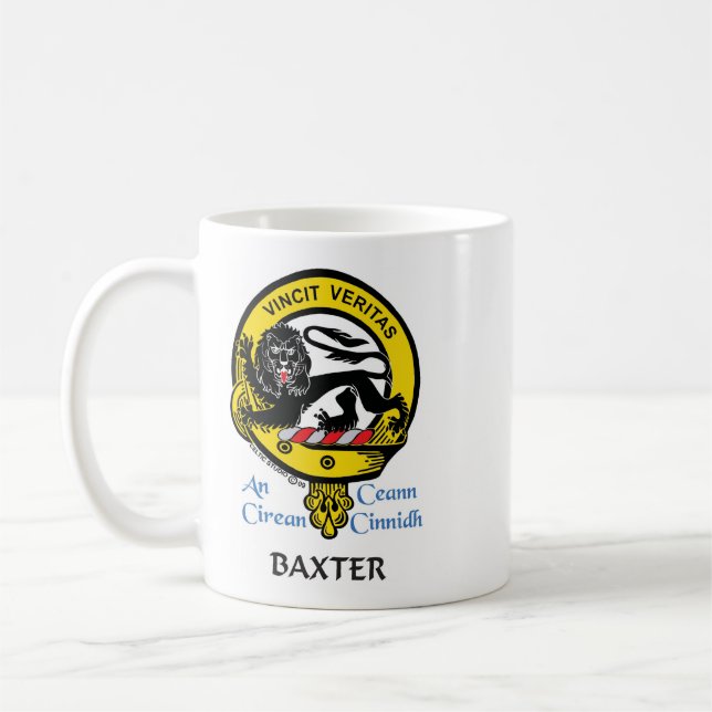 Taza De Café BAXTER Escudo de clan escocés Coffee Mug (Izquierda)