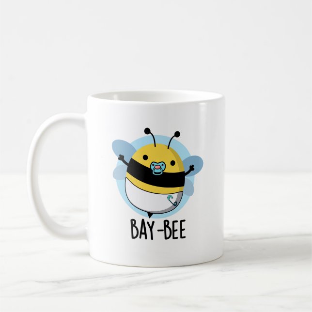 Taza De Café Bay-bee Funny Baby Bee Pun (Izquierda)