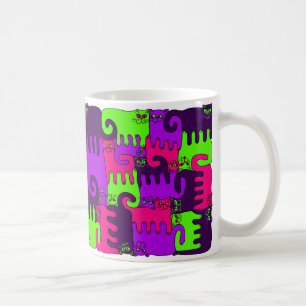 Taza De Café Baya del bosque de los gatos del rompecabezas "2"