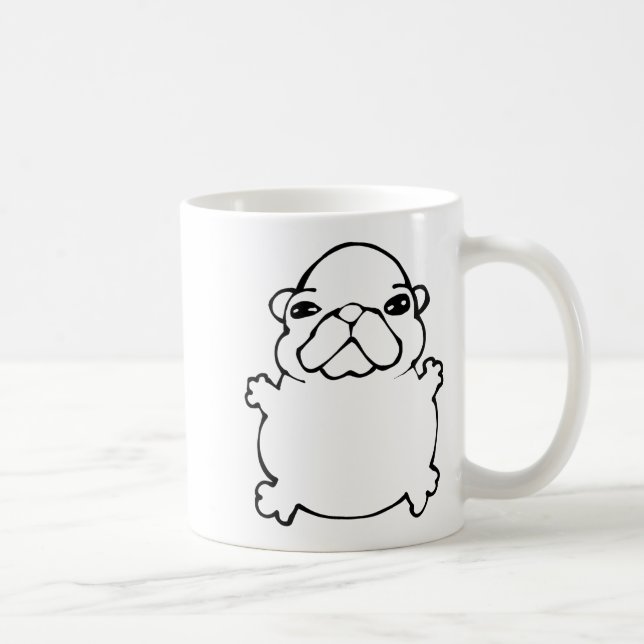 Taza De Café Bble Meme Funny Dog Brainrot Wash My Belly Meme  (Derecha)
