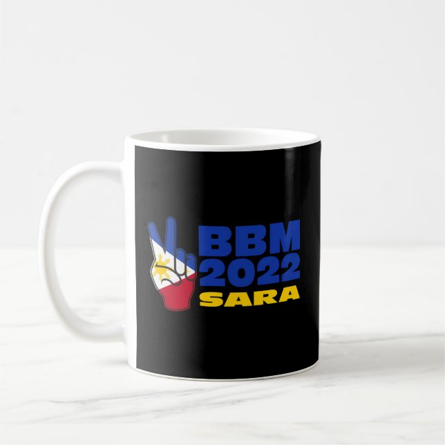 Taza De Café Bbm 2022 Bandera filipina Bongbong Marcos Sara (Izquierda)