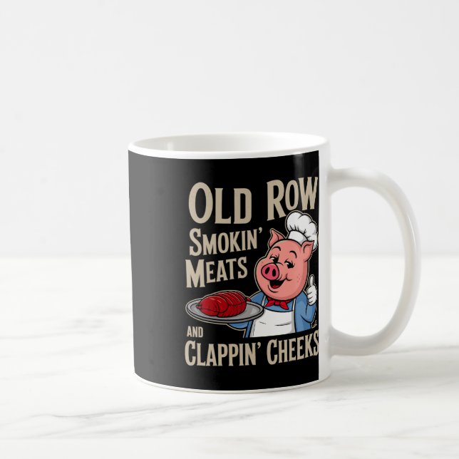 Taza De Café Bbq Old Row Smoking Meats And Clappin Cheeks  (Derecha)
