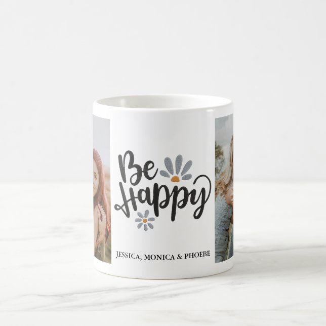Taza De Café "Be Happy" Photo Mug (Centro)