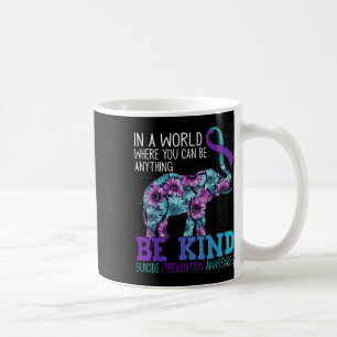 Taza De Café Be Kind Elephant Cinta púrpura Verde azulada de gi