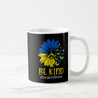 Taza De Café Be Kind Sunflower Peace Love Ukraine Stand With Uk