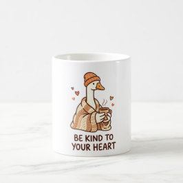Taza De Café Be Kind to Your Heart – Cute Goose Cozy Coffee Mug
