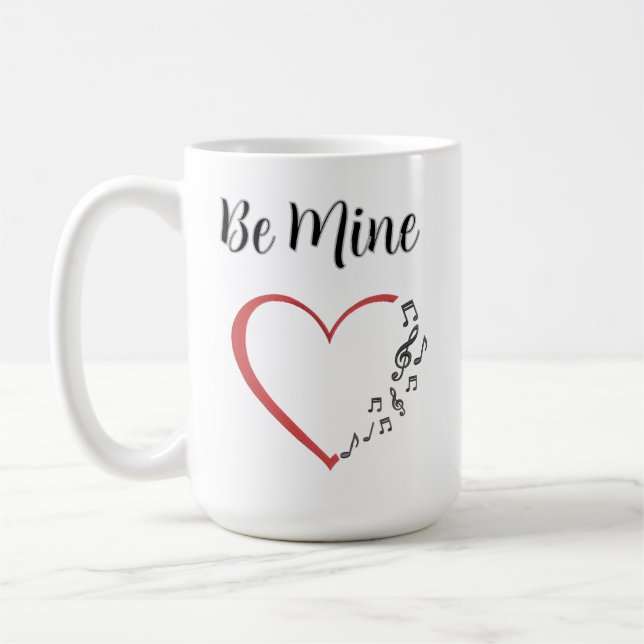Taza De Café Be Mine Music Heart (Izquierda)