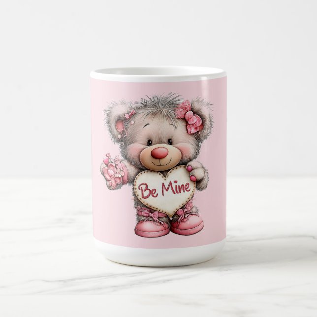 Taza De Café  Be Mine Teddy with Heart Bouquet (Centro)